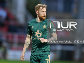 James Brophy (7 Cambridge United) looks on during the FA Cup First Round match between Woking and Cambridge United at the Kingfield Stadium...