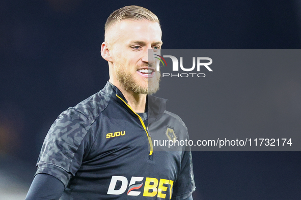 Daniel Bentley of Wolves warms up during the Premier League match between Wolverhampton Wanderers and Crystal Palace at Molineux in Wolverha...