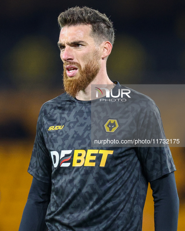 Jose Sa of Wolves participates in the Premier League match between Wolverhampton Wanderers and Crystal Palace at Molineux in Wolverhampton,...