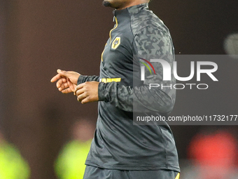 Nelson Semedo of Wolves warms up during the Premier League match between Wolverhampton Wanderers and Crystal Palace at Molineux in Wolverham...