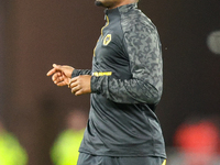 Nelson Semedo of Wolves warms up during the Premier League match between Wolverhampton Wanderers and Crystal Palace at Molineux in Wolverham...