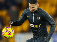 Andre of Wolves warms up during the Premier League match between Wolverhampton Wanderers and Crystal Palace at Molineux in Wolverhampton, En...