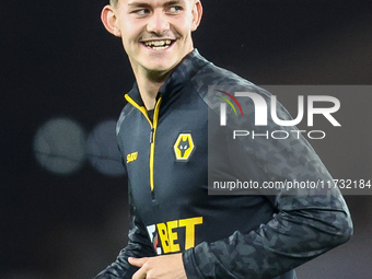 Alfie Pond of Wolves warms up during the Premier League match between Wolverhampton Wanderers and Crystal Palace at Molineux in Wolverhampto...