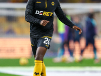 #24, Toti Gomes of Wolves warms up during the Premier League match between Wolverhampton Wanderers and Crystal Palace at Molineux in Wolverh...