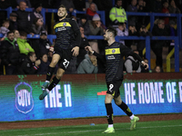 Scott Smith of Wigan Athletic celebrates making it 1-0 during extra time in the FA Cup First Round match between Carlisle United and Wigan A...