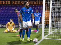 Kyle Wootton #19 of Stockport County F.C. celebrates his goal during the FA Cup First Round match between Stockport County and Forest Green...