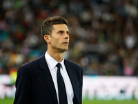 Juventus's head coach Thiago Motta is present during the Italian Serie A Enilive soccer championship football match between Udinese Calcio a...