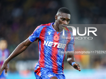 Ismaila Sarr of Crystal Palace races forward during the Premier League match between Wolverhampton Wanderers and Crystal Palace at Molineux...