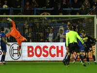 Sam Tickle of Wigan Athletic makes a save during the FA Cup First Round match between Carlisle United and Wigan Athletic at Brunton Park in...