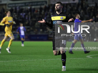 Jonny Smith of Wigan Athletic celebrates making it 2-0 to Wigan during the FA Cup First Round match between Carlisle United and Wigan Athlet...