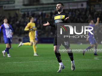 Jonny Smith of Wigan Athletic celebrates making it 2-0 to Wigan during the FA Cup First Round match between Carlisle United and Wigan Athlet...