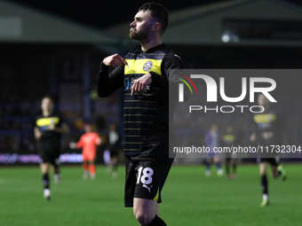 Jonny Smith of Wigan Athletic celebrates making it 2-0 to Wigan during the FA Cup First Round match between Carlisle United and Wigan Athlet...