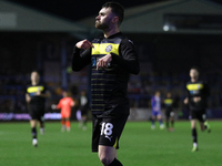 Jonny Smith of Wigan Athletic celebrates making it 2-0 to Wigan during the FA Cup First Round match between Carlisle United and Wigan Athlet...