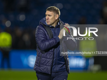 Stockport County manager Dave Challinor applauds at full time during the FA Cup First Round match between Stockport County and Forest Green...