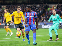 Eddie Nketiah of Crystal Palace is in attacking action during the Premier League match between Wolverhampton Wanderers and Crystal Palace at...