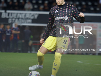 Teun Koopmeiners of Juventus participates in the Italian Serie A Enilive soccer championship match between Udinese Calcio and Juventus FC at...