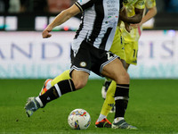 Jesper Karlstrom of Udinese plays against Khephren Thuram of Juventus during the Italian Serie A Enilive soccer championship match between U...