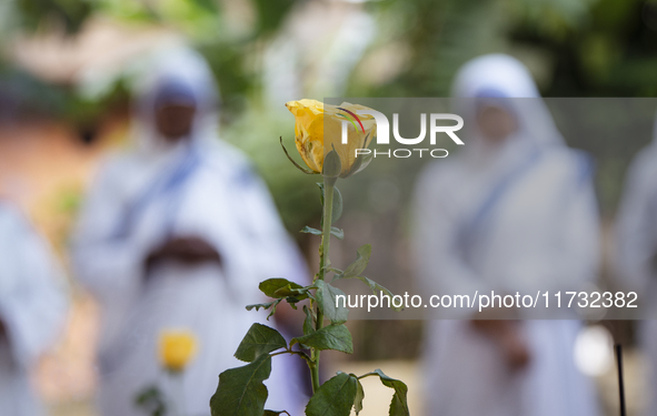 Nuns offer prayers on the grave during the All Souls' Day observation in Guwahati, India, on November 2, 2024. All Souls' Day is a Christian...