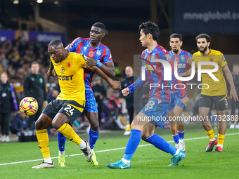 #24, Toti Gomes of Wolves controls the ball during the Premier League match between Wolverhampton Wanderers and Crystal Palace at Molineux i...