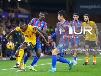 #24, Toti Gomes of Wolves controls the ball during the Premier League match between Wolverhampton Wanderers and Crystal Palace at Molineux i...