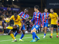 Toti Gomes of Wolves clears the ball over his head during the Premier League match between Wolverhampton Wanderers and Crystal Palace at Mol...