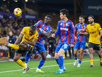 Toti Gomes of Wolves clears the ball over his head during the Premier League match between Wolverhampton Wanderers and Crystal Palace at Mol...