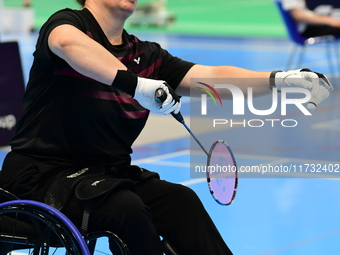 The French Badminton Championships for disabled people take place in Valence, Drome, on November 2, 2024. (