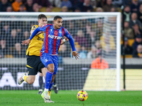 Daniel Munoz, number 12 of Crystal Palace, is on the ball during the Premier League match between Wolverhampton Wanderers and Crystal Palace...