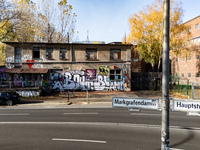 A drone captures a view of the club About Blank in Markgrafendamm in Berlin, Germany, on November 2, 2024. (