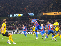 Trevoh Chalobah of Crystal Palace heads the set piece ball clear during the Premier League match between Wolverhampton Wanderers and Crystal...