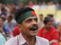 Minority people participate in a protest demanding protections for Hindus and other minorities in Dhaka, Bangladesh, on November 2, 2024. Fo...