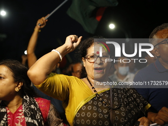 Minority people participate in a protest demanding protections for Hindus and other minorities in Dhaka, Bangladesh, on November 2, 2024. Fo...