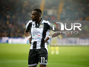 Hassane Kamara of Udinese participates in the Italian Serie A Enilive soccer championship football match between Udinese Calcio and Juventus...