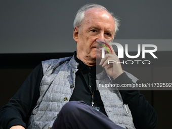 Hubert Vedrine, former Minister of Europe and Foreign Affairs of France, attends the first book fair in Valence, France, on November 2, 2024...