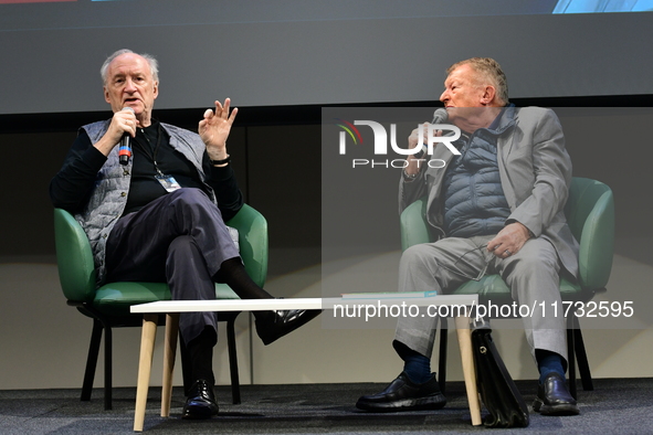 Hubert Vedrine, former Minister of Europe and Foreign Affairs of France, attends the first book fair in Valence, France, on November 2, 2024...