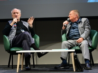 Hubert Vedrine, former Minister of Europe and Foreign Affairs of France, attends the first book fair in Valence, France, on November 2, 2024...