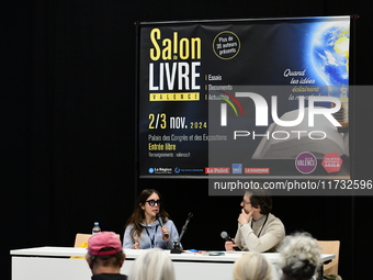 Aurelie Jean, a businesswoman, attends the first book fair in Valence, Drome, on November 2, 2024. (