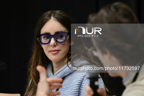 Aurelie Jean, a businesswoman, attends the first book fair in Valence, Drome, on November 2, 2024. 