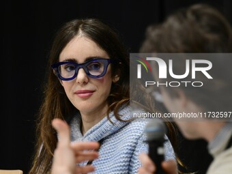 Aurelie Jean, a businesswoman, attends the first book fair in Valence, Drome, on November 2, 2024. (