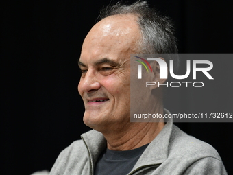 Philippe Val, a journalist, attends the first book fair in Valence, Drome, on November 2, 2024. (