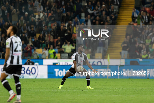 Keinan Davis of Udinese participates in the Italian Serie A Enilive soccer championship football match between Udinese Calcio and Juventus F...