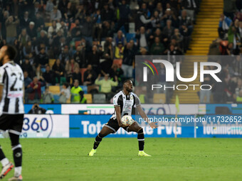 Keinan Davis of Udinese participates in the Italian Serie A Enilive soccer championship football match between Udinese Calcio and Juventus F...