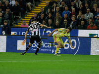 Kenan Yildiz of Juventus plays against Lautaro Giannetti of Udinese during the Italian Serie A Enilive soccer championship match between Udi...