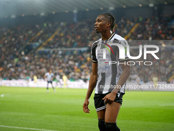 Kingsley Ehizibue of Udinese participates in the Italian Serie A Enilive soccer championship match between Udinese Calcio and Juventus FC at...