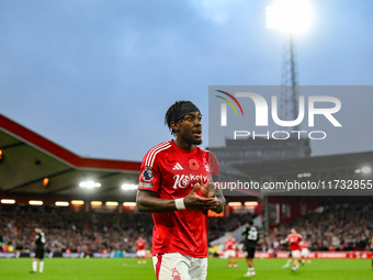 Anthony Elanga of Nottingham Forest participates in the Premier League match between Nottingham Forest and West Ham United at the City Groun...