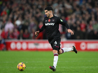 Carlos Soler of West Ham United participates in the Premier League match between Nottingham Forest and West Ham United at the City Ground in...