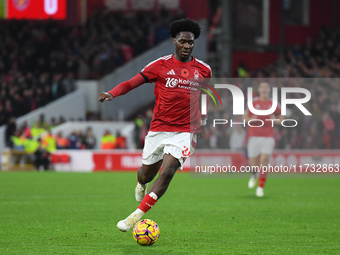 Ola Aina of Nottingham Forest participates in the Premier League match between Nottingham Forest and West Ham United at the City Ground in N...