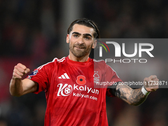 Jota Silva of Nottingham Forest celebrates victory during the Premier League match between Nottingham Forest and West Ham United at the City...