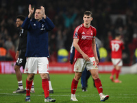 Chris Wood and Ryan Yates of Nottingham Forest celebrate victory during the Premier League match between Nottingham Forest and West Ham Unit...