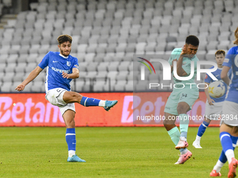 Victor Dican participates in the Romanian Cup match between Sanatatea Cluj and Farul Constanta in Cluj, Romania, on October 31, 2024, at Clu...